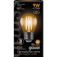 Светодиодная лампочка Gauss Filament Globe E27 9 Вт 2700 К 105802109