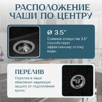 Кухонная мойка Saniteco Silva (черный)