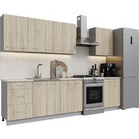 Готовая кухня Кортекс-мебель Корнелия Лира 2.3 (дуб сонома/королевский опал)