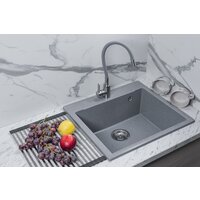 Кухонная мойка Marblan Cubi (серебристый, с сифоном)