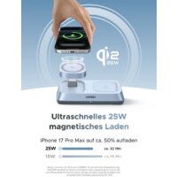 Беспроводное зарядное Ugreen MagFlow 3-in-1 W711 55677 (голубой)