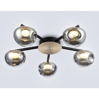 Припотолочная люстра Ambrella light LH12009/5 BK/GD/SM (черный/золото/дымчатый)