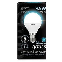 Светодиодная лампочка Gauss LED Globe E14 9.5 Вт 4100 К 105101210