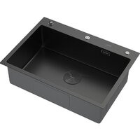 Кухонная мойка ARFEKA ECO AR 700*500 POP-UP BLACK PVD NANO