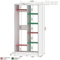 Шкаф-купе Кортекс-мебель Лагуна ШК01-01 (дуб сонома)