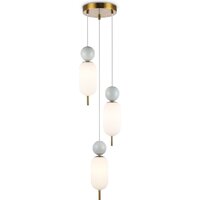 Подвесная люстра Ambrella light LH53102/3 BS/GR/FR (латунь/серый/белый матовый)