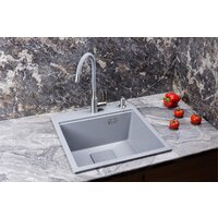 Кухонная мойка Marblan Comfort 50 (серебристый, с сифоном)