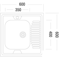 Кухонная мойка Ukinox STD600.600-4C 0L (с сифоном)