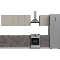 Готовая кухня Кортекс-мебель Корнелия Лира 2.5 без столешницы (капучино/оникс)