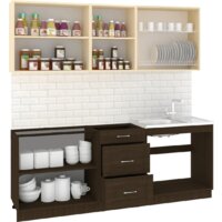 Готовая кухня Кортекс-мебель Корнелия Ретро 2.1м без столешницы (дуб сонома)