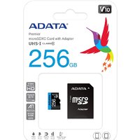 Карта памяти ADATA Premier AUSDX256GUICL10A1-RA1 microSDXC 256GB (с адаптером)