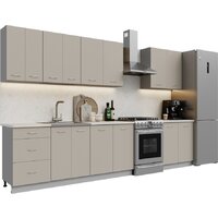 Готовая кухня Кортекс-мебель Корнелия Лира 2.7 (капучино/королевский опал)
