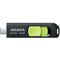 USB Flash ADATA UC300 64GB (черный/зеленый)