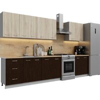 Готовая кухня Кортекс-мебель Корнелия Лира 2.7 (дуб сонома/венге/дуб бунратти)
