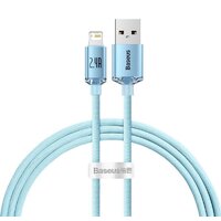 Кабель Baseus Crystal Shine USB Type-A - Lightning (1.2 м, голубой)