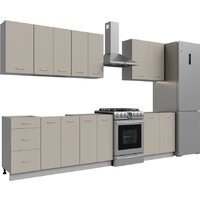 Готовая кухня Кортекс-мебель Корнелия Лира 2.4 без столешницы (капучино)