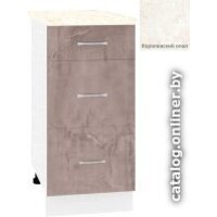 Шкаф напольный Кортекс-мебель Корнелия Лира НШ40р3ш (оникс/королевский опал)