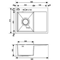 Кухонная мойка РМС MRK-5851BL-L (с дозатором)