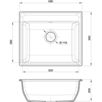 Кухонная мойка GranFest GF-V-580 (графит)