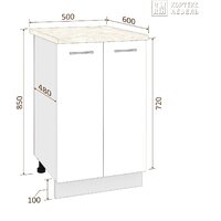 Шкаф напольный Кортекс-мебель Корнелия Лира НШ50р (оникс/марсель)