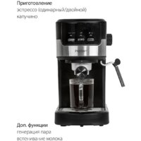 Рожковая кофеварка Pioneer CM107P (черный)