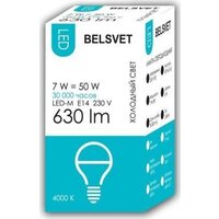 Светодиодная лампочка Belsvet LED-M G45 7 W 4000 К Е14