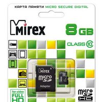 Карта памяти Mirex microSDHC (Class 10) 8GB (13613-AD10SD08)