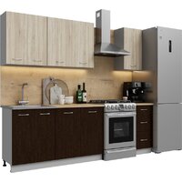 Готовая кухня Кортекс-мебель Корнелия Лира 1.8 (дуб сонома/венге/дуб бунратти)