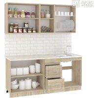 Готовая кухня Кортекс-мебель Корнелия Ретро 1.8м (дуб сонома/королевский опал)