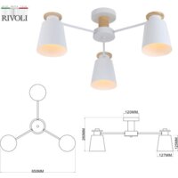 Люстра средней высоты Rivoli Adna 9112-303 Б0053435