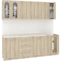 Готовая кухня Кортекс-мебель Корнелия Ретро 2.5м (дуб сонома/королевский опал)