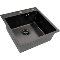 Кухонная мойка ARFEKA ECO AR мойка 500*500, коландер F, дозатор BLACK