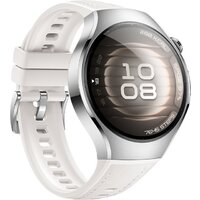 Умные часы Huawei Watch 5 42 мм (серебристый, с белым силиконовым ремешком, международная версия)