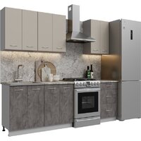 Готовая кухня Кортекс-мебель Корнелия Лира 1.7 (капучино/оникс/марсель)