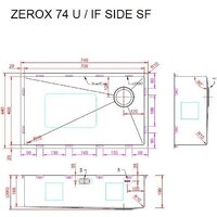 Кухонная мойка ZorG Zerox 74 U / IF Side SF PVD Gunblack