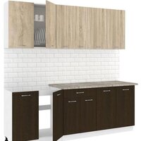 Готовая кухня Кортекс-мебель Корнелия Лира-лайт 2.2м (дуб сонома/венге/марсель)
