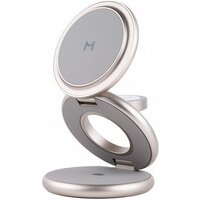 Беспроводное зарядное Magssory Disc Signature Edition 3 в 1 для Apple WCH033 (титановый)