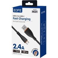 Кабель EOFE AC21 USB Type-A - USB Type-C (1 м, черный)