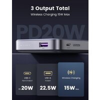 Внешний аккумулятор Ugreen PB206 20W 10000mAh (темно-серый)