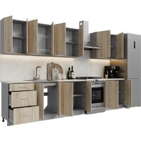 Готовая кухня Кортекс-мебель Корнелия Лира 2.7 (дуб сонома/королевский опал)