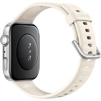 Умные часы Huawei Watch FIT 4 (серебристый, с бежевым силиконовым ремешком, международная версия)