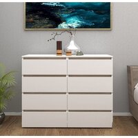 Комод Кортекс-мебель Бари 120 8ш (белый/белый/дуб сонома)