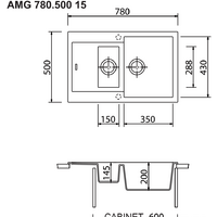 Кухонная мойка Longran Amanda AMG780.500 15 (croma/49)