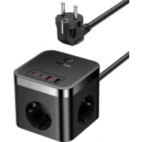 Сетевое зарядное Baseus PowerCombo Cube Power Strip 3AC+2U+2C 30W E00066400117-00