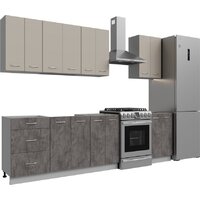 Готовая кухня Кортекс-мебель Корнелия Лира 2.1 без столешницы (капучино/оникс)