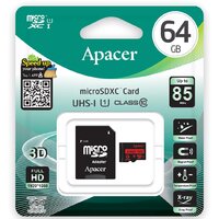 Карта памяти Apacer microSDXC AP64GMCSX10U5-R 64GB (с адаптером)