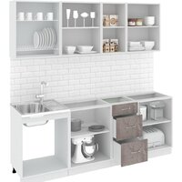 Готовая кухня Кортекс-мебель Корнелия Лира 2.2 без столешницы (капучино/оникс)