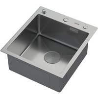 Кухонная мойка ARFEKA Eco AR мойка 450*500 POP-UP, коландер, дозатор SATIN DECOR VOLCANIC ROCK
