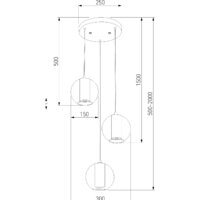 Подвесная люстра Евросвет 50258/3 LED дымчатый/бирюзовый