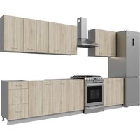 Готовая кухня Кортекс-мебель Корнелия Лира 2.6 без столешницы (дуб сонома)